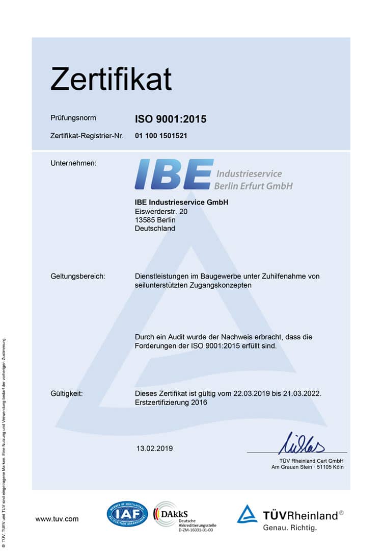 ISO**:9001-2015 Zertifikat (Deutsch)