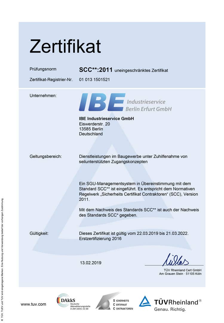 SCC**:2011 Zertifikat (Deutsch)